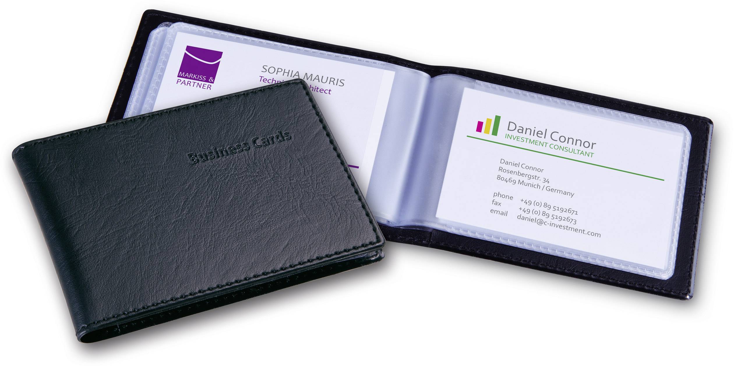 Sigel VZ170 VZ170 Business card folder 40 cards (W x H x D) 110 x 75 x 12 mm Black Plastic