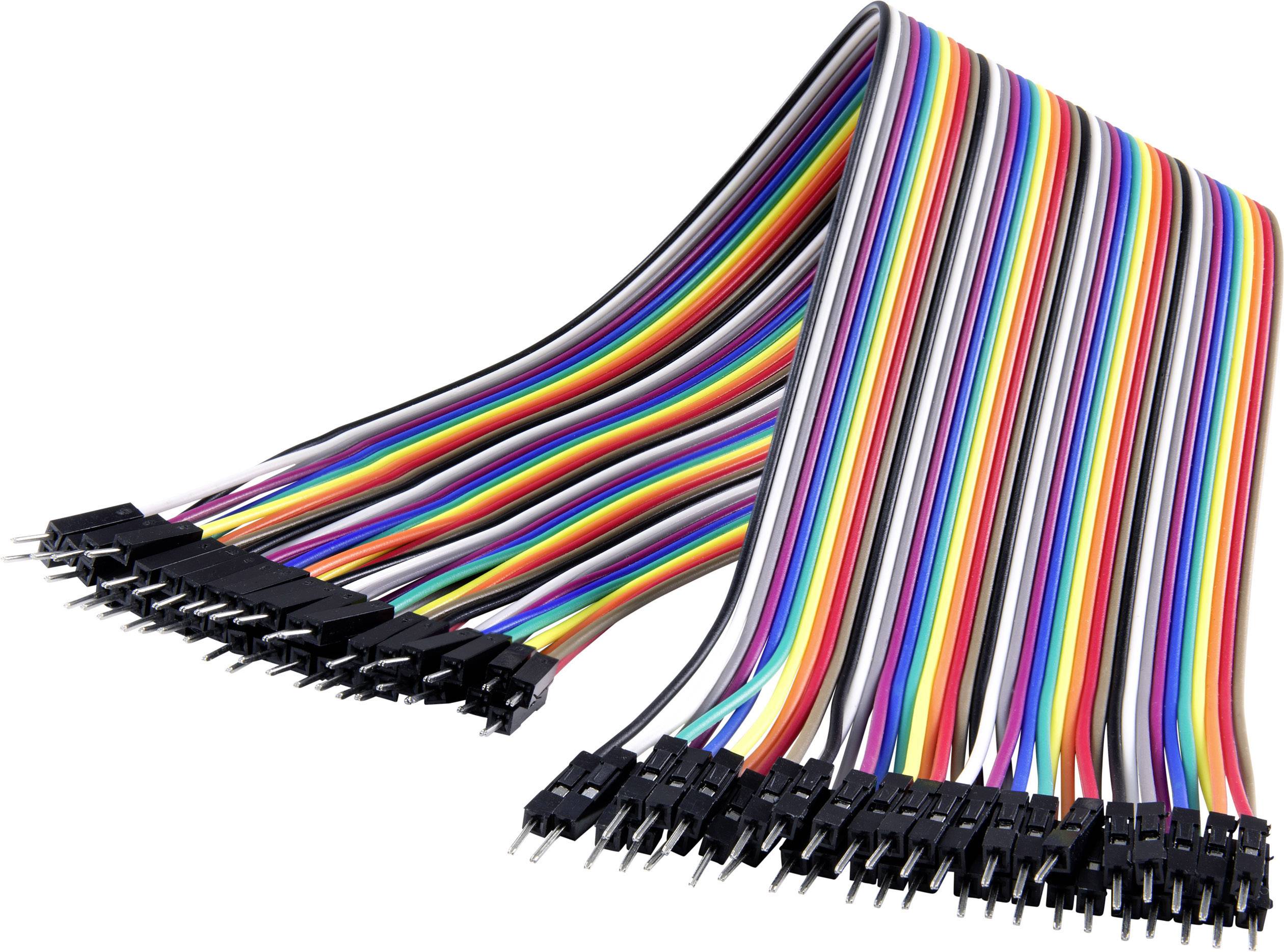 Renkforce JKMM403 Jumper cable Arduino, Banana Pi, Raspberry Pi® [40x Wire jumper - 40x Wire jumper] 30.00 cm Multi-coloured