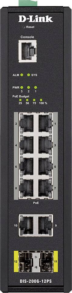 D-Link DIS-200G-12PS Network RJ45/SFP switch 12 ports PoE