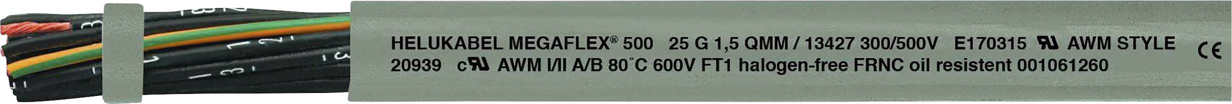 Helukabel MEGAFLEX® 500 Control lead 3 x 1.50 mm² Grey 13416-100 100 m