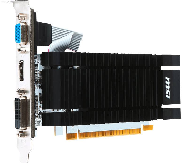 MSI Gaming Graphics card Nvidia GeForce GT710 2 GB GDDR3 RAM PCIe x8 HDMI™, DVI, VGA Low profile, Passive cooling