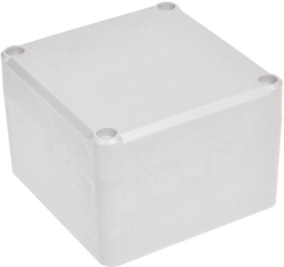 White plastic cable junction box with a square shape and rounded corners, suitable for electrical installations.