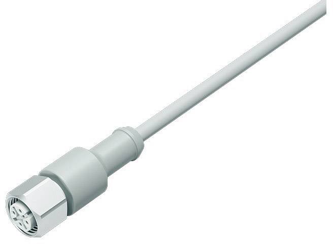 A grey, cylindrical plug with multiple pins attached to a long cable, against a white background.