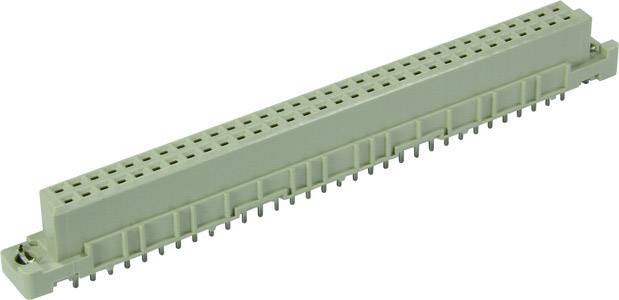 A grey connector with multiple rows of metal pins, suitable for electronic device connections.