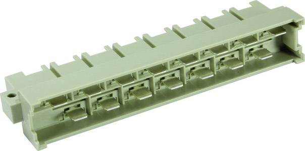 A beige plastic panel with eight identical rectangular cut-outs, likely for electrical or electronic connections.