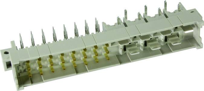 A connection block with multiple plug connections and metal pins, likely for installation in an electrical or electronic system.