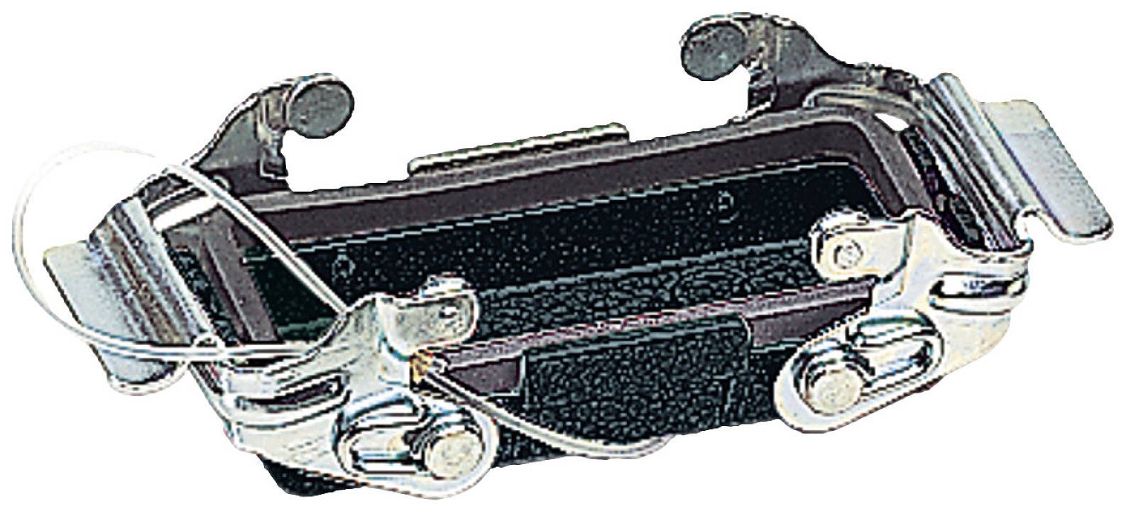 Metal clip with wire and closure mechanism, used for securing and connecting objects.