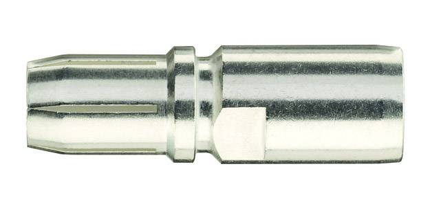 Metal connectors, cylindrical in shape, with a grooved structure for electrical cable connection.