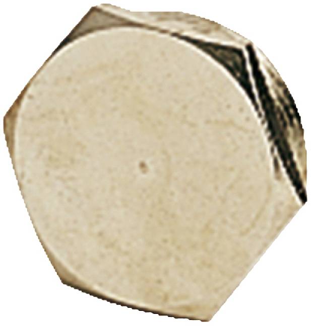 A hexagonal nut on a white background.