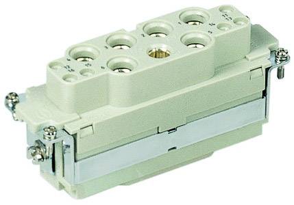 A multi-pin electrical connector with several circular terminals, suitable for industrial applications.