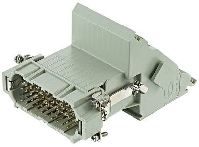 grey multipole connector with metal contacts, side-mountable, for industrial applications