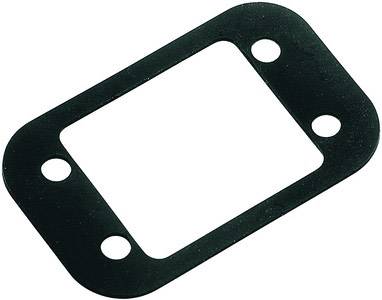 Rectangular seal with rounded corners and four holes, used for connection in machinery or pipelines.