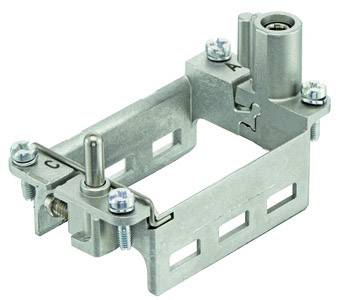 Metal mounting bracket with multiple screws and fixings, suitable for industrial applications or equipment installations.