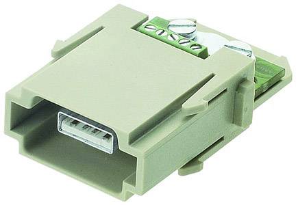 A USB adapter with screw terminals on the other side, suitable for electrical connections.