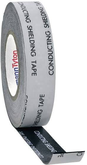 A roll of silver-coloured shielding tape with the inscription 'CONDUCTING SHIELDING TAPE' in black lettering.