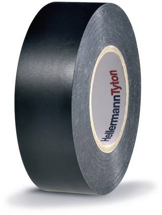 Black insulating tape with 'HellermannTyton' printed on the inside of the roll.