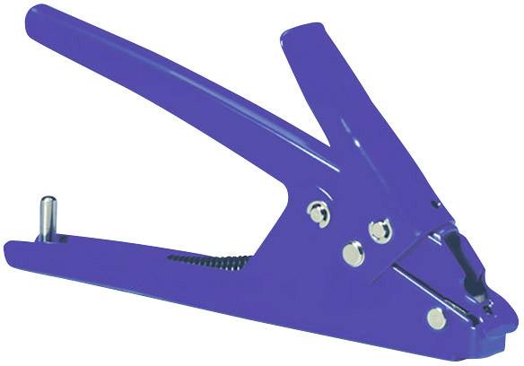 A blue lever arch file with metal components, for plastic binding of documents.