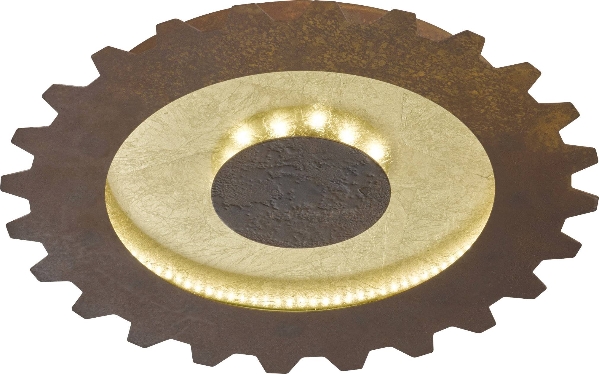 WOFI Leif 9301.02.15.8400 LED ceiling light Gold, Rust brown 27 W Warm white Indirect light emission, Suitable for wall mounting