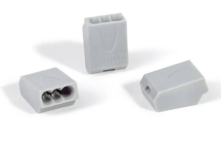 HellermannTyton 148-90035 HECE-3-PA66-GY Connector clip flexible: - fixed: 1-2.50 mm² Number of pins: 3 Grey