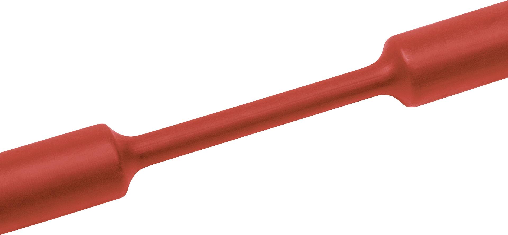 A red, slim, rod-shaped object with two cylindrical ends.