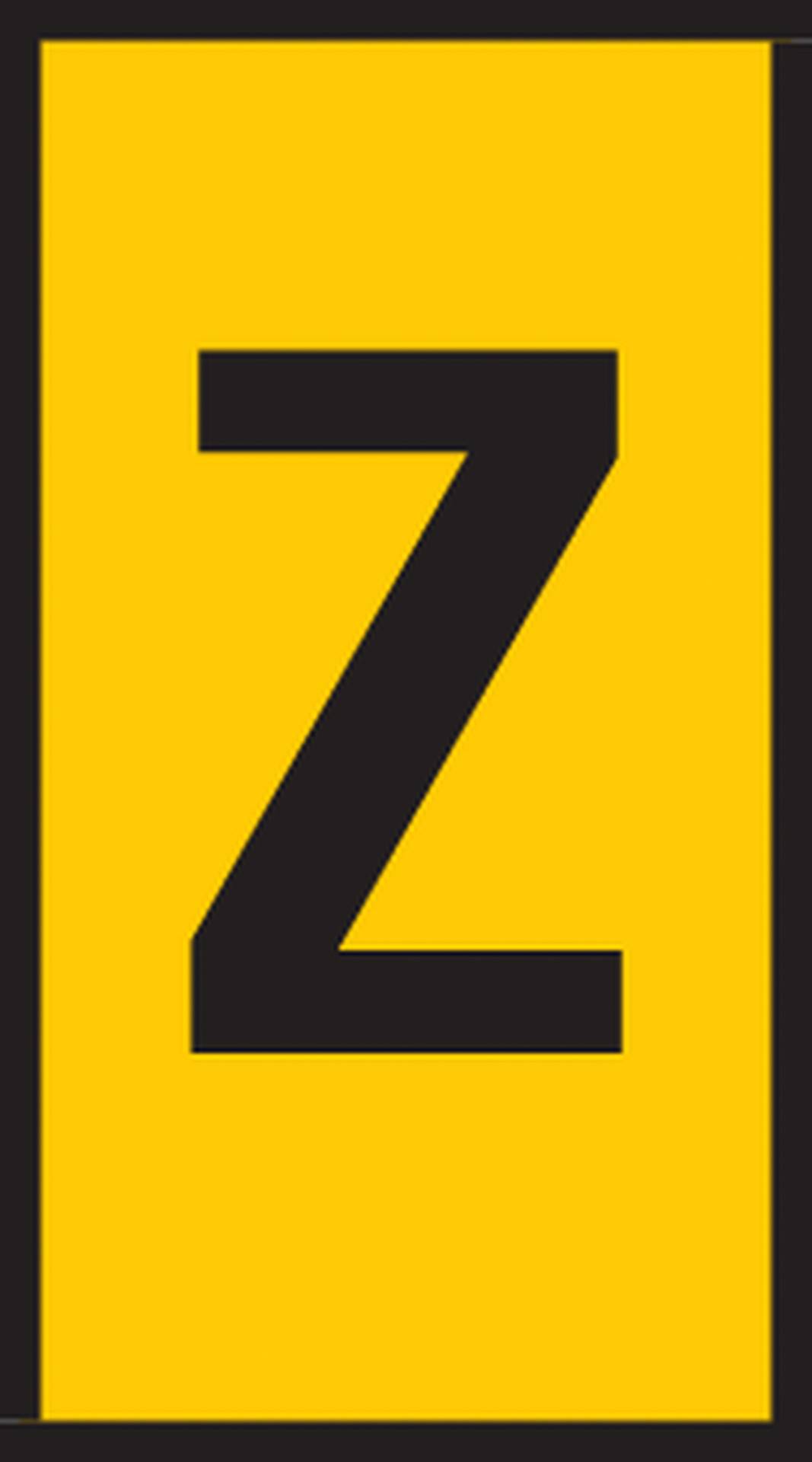 Yellow sign with a large black letter 'Z' in the centre.