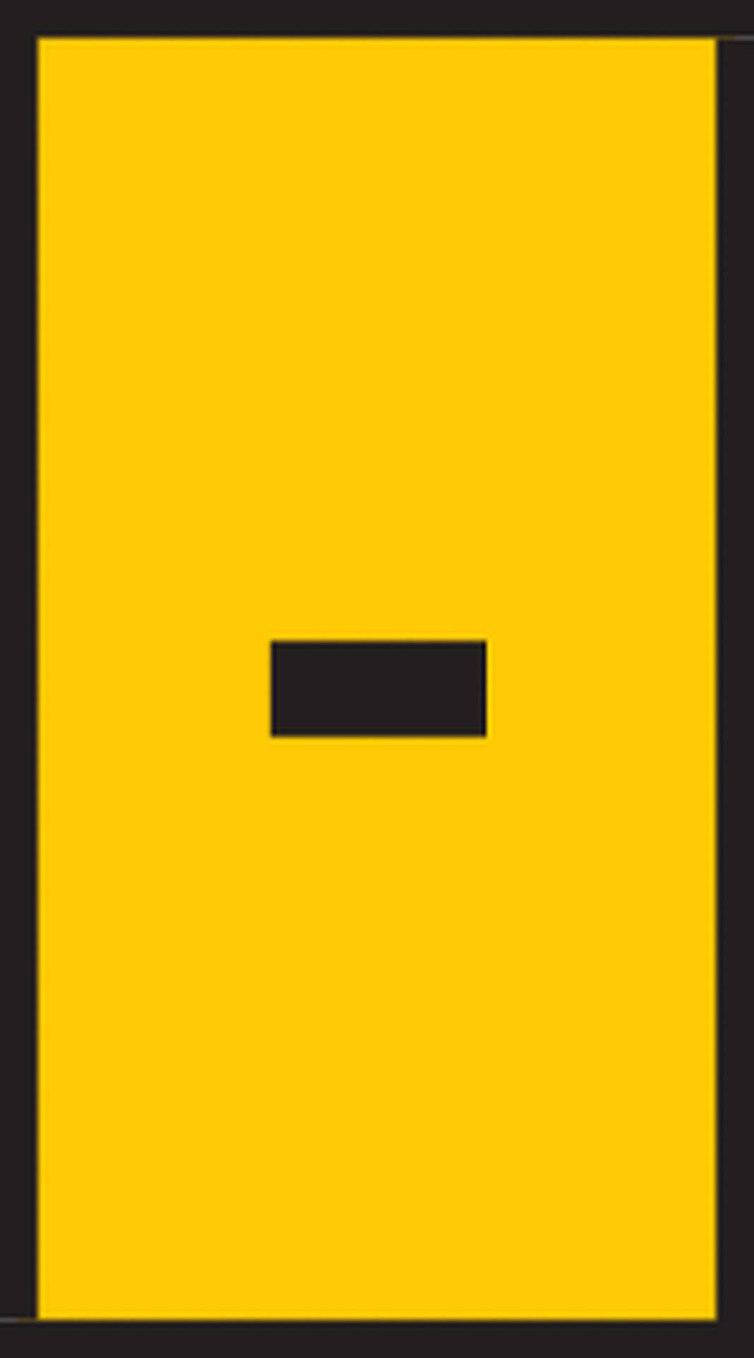 Yellow rectangle with a black border and a horizontal black bar in the middle.