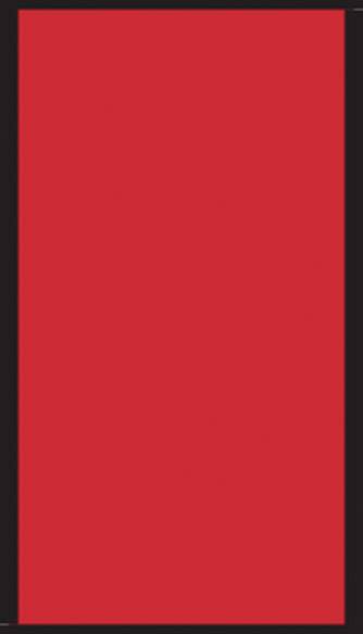 A rectangular image with a vibrant red background and a black border.