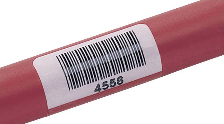 Red staff with a white label displaying a black barcode and the number '4556' underneath.