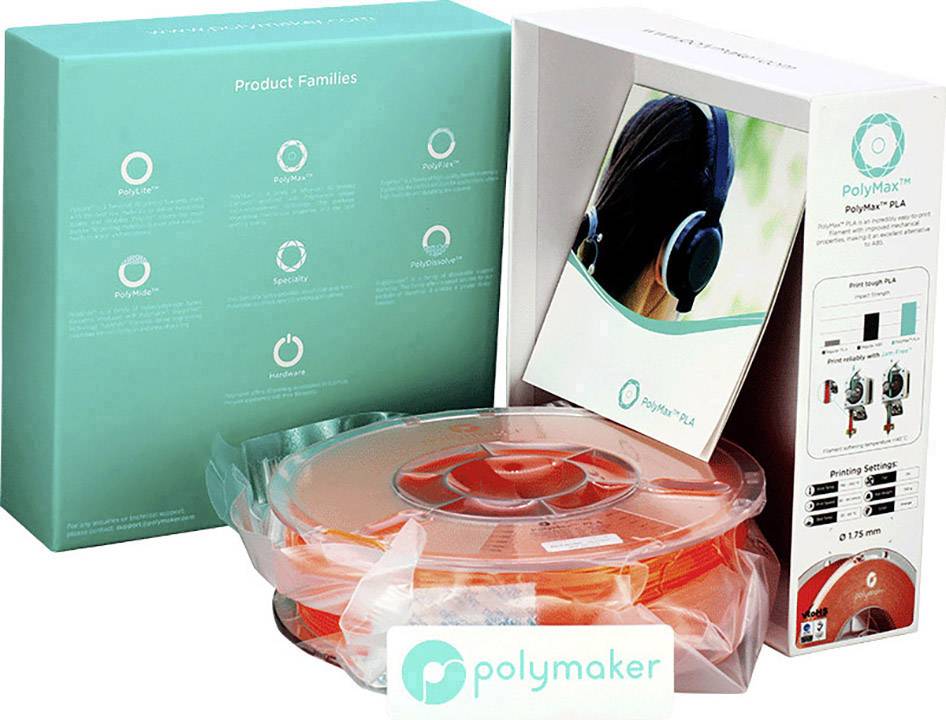 Polymaker 70154 PolyMax Filament PLA 1.75 mm 750 g Orange PolyMax 1 pc(s)