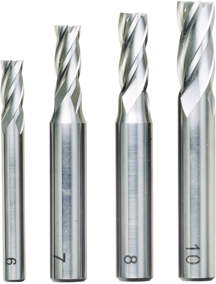 Four milling cutters in different sizes, numbered from 6 to 10, arranged in ascending order from left to right.