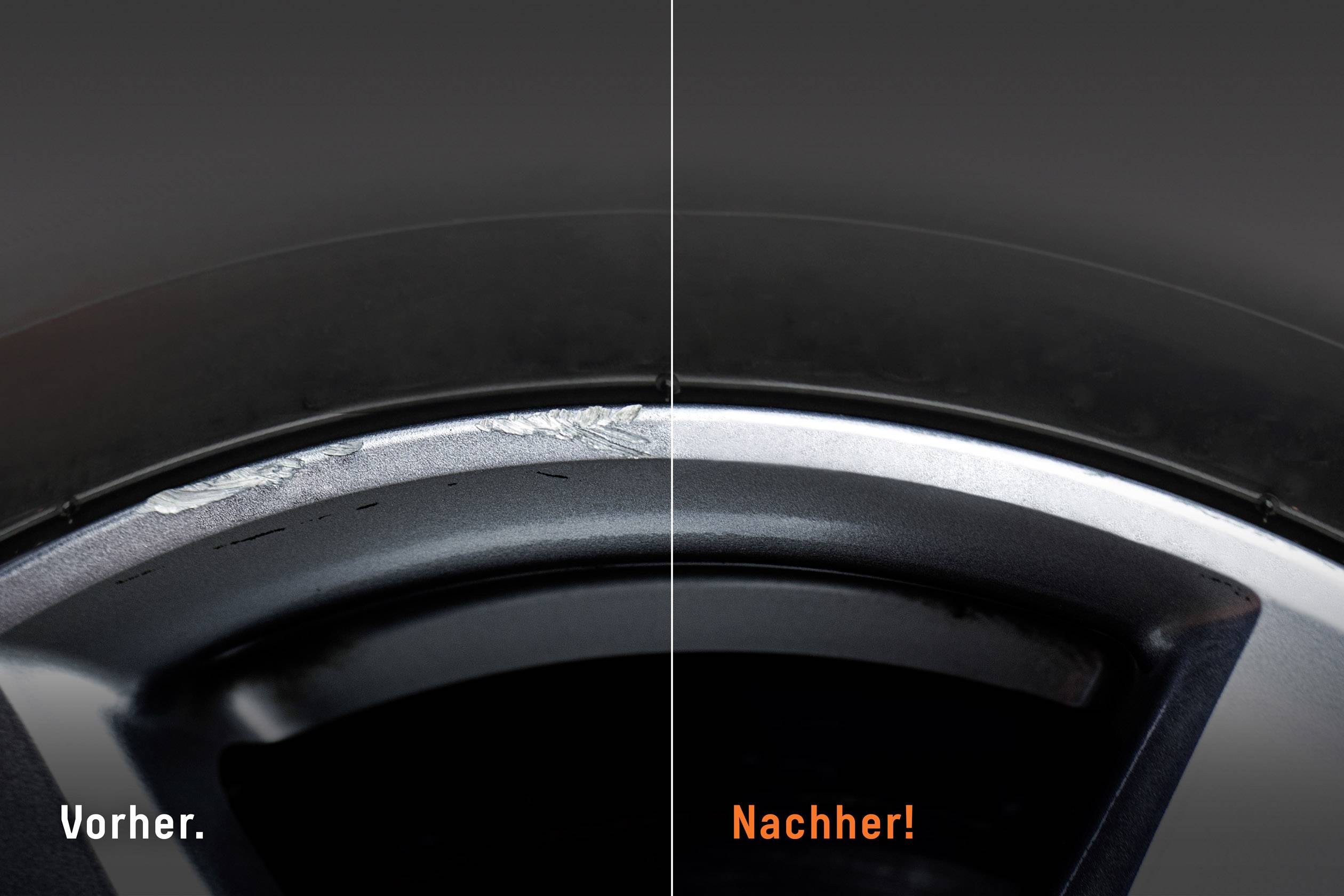 Rabbit in close-up, left with scratches 'Before', right smooth 'After'.