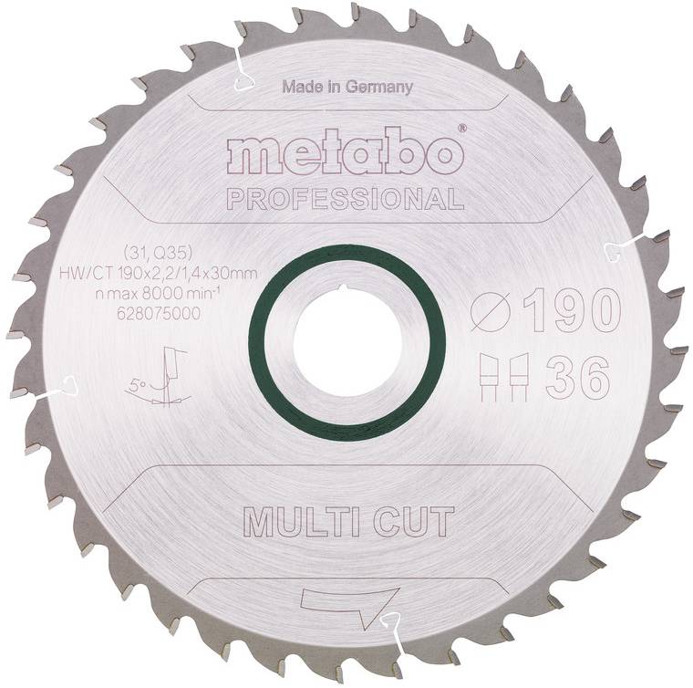 Metabo 628075000 Circular saw blade 190 mm 1 pc(s)
