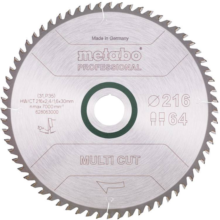 Metabo 628063000 Circular saw blade 216 mm 1 pc(s)