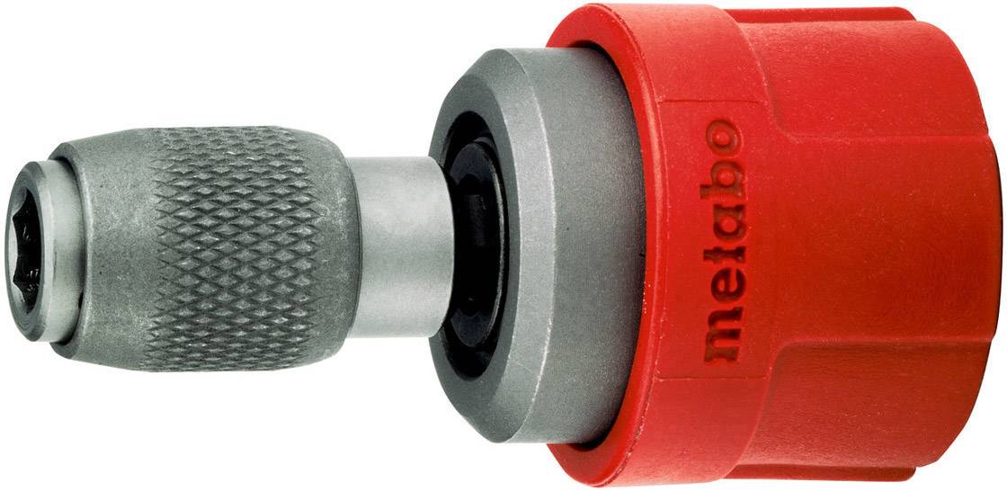 A red adapter with the 'metabo' lettering, suitable for holding tool tips, with a silver, knurled handle.