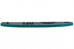 Green endless abrasive belt with 120 grit.
