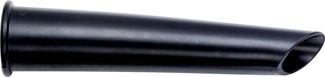 Black cylindrical plastic tube with a flared open end, shown side view on a white background.