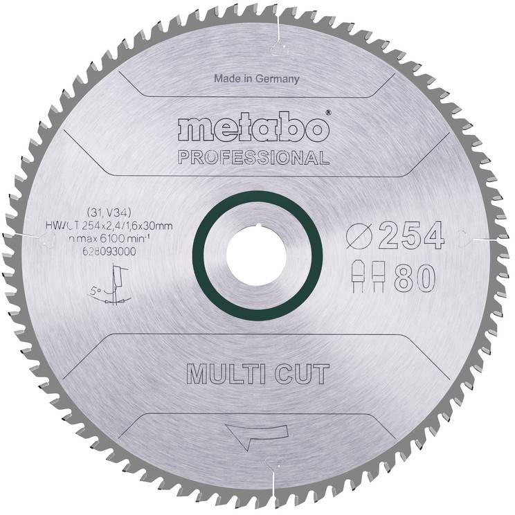 Metabo 628093000 Circular saw blade 254 mm 1 pc(s)