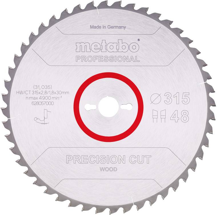 Metabo 628057000 Circular saw blade 315 mm 1 pc(s)