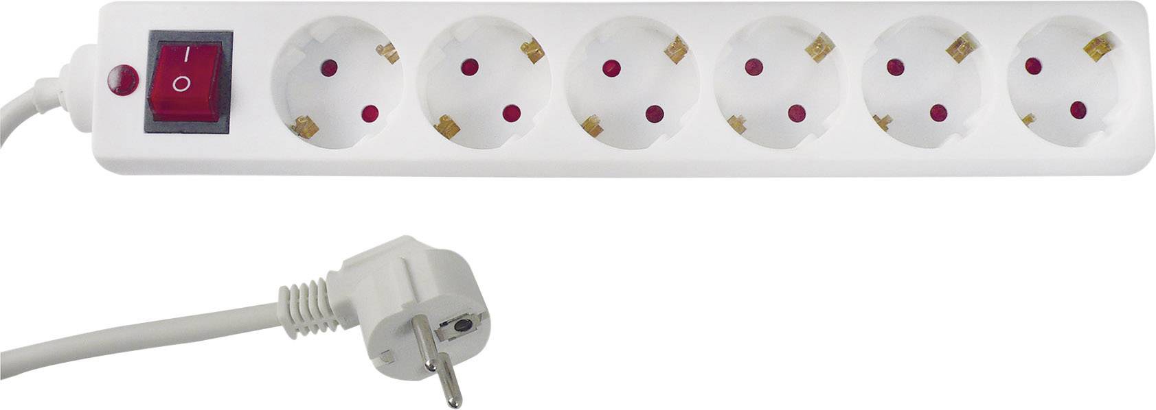 REV 00125101 Power strip (+ switch) 6x White PG connector 1 pc(s)