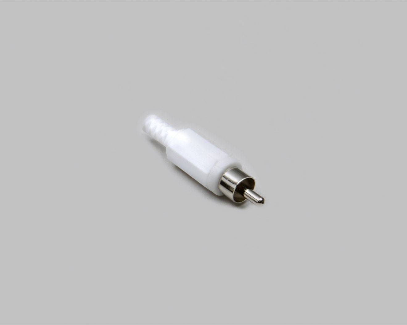 BKL Electronic 1107015 RCA connector Plug, straight Number of pins: 2 White