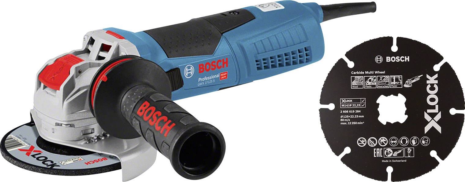 Bosch Professional GWX 17-125 S + Carbide Multi Wheel 06017C4002 + 2608619284 Angle grinder 125 mm incl. cutting disc 1700 W