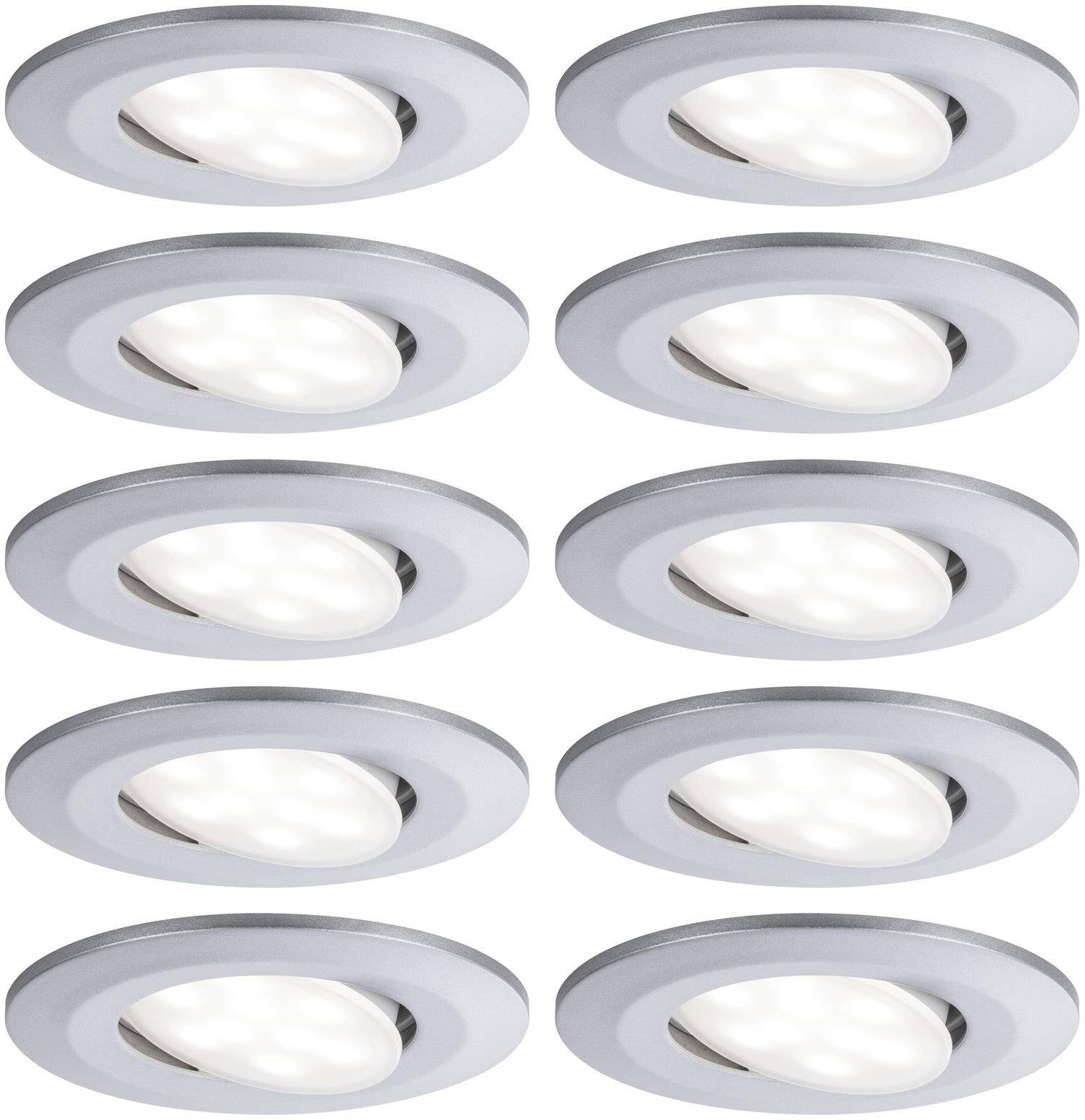 Paulmann LED bathroom recessed light 10-piece set 60 W Chrome (matt)