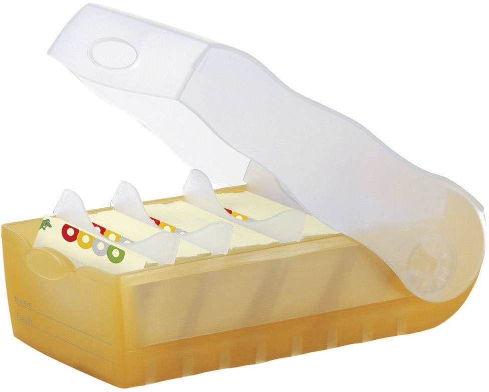 HAN CROCO 998-613 Card index box Orange, Translucent No. of cards (max.): 500 cards A8 landscape incl. 100 ruled cards