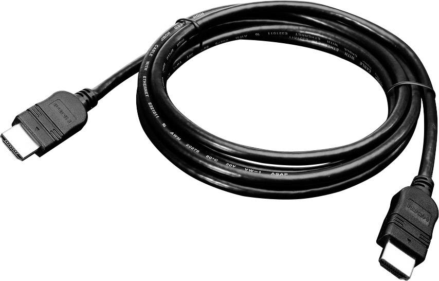 A black HDMI cable with connectors at both ends, coiled and ready to connect devices for audio and video transmission.