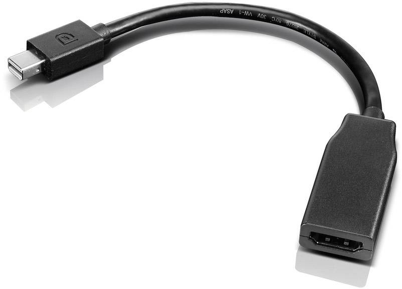 Adapter cable with Mini DisplayPort plug and HDMI socket for connecting computers to HDMI-compatible displays.