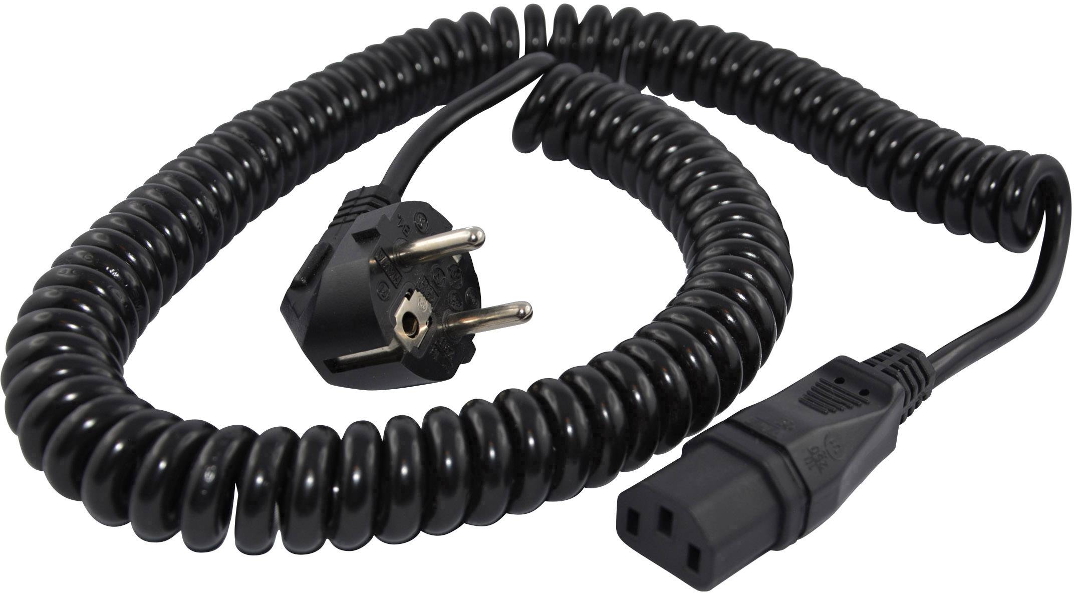 HAWA R6504 C13/C14 appliances Cable Black 3.8 m Spiral cable
