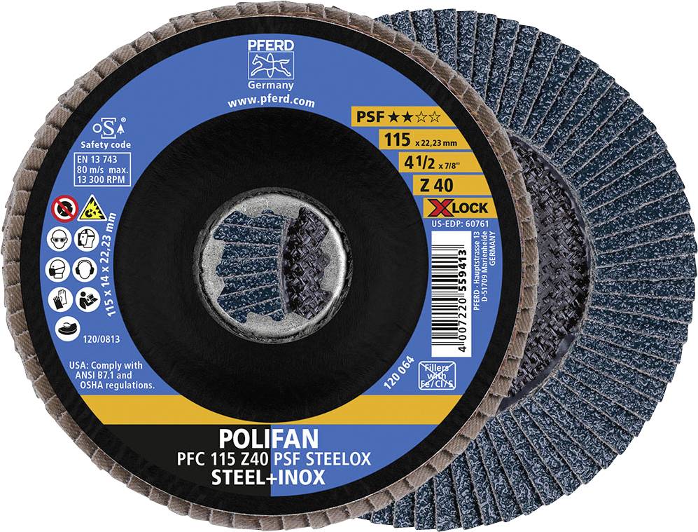 PFERD 67664116 Flap disc Diameter 115 mm 10 pc(s)