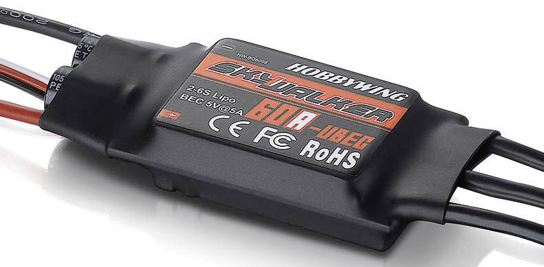 Hobbywing Skywalker 60A Model aircraft brushless motor controller Load (Amp max.): 80 A