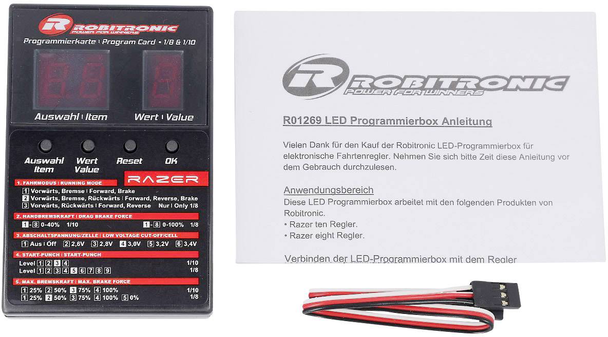 Robitronic Razer ten & eight Programmer Compatible with (controller): Robitronic Razer ten & eight