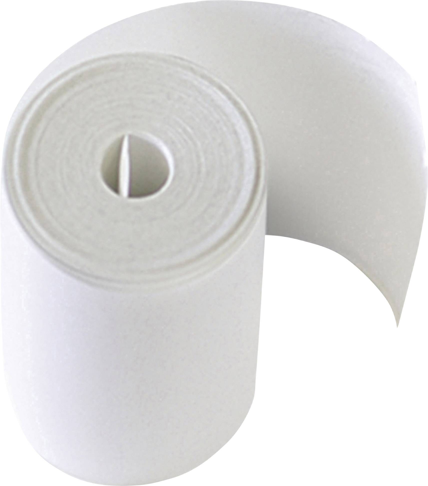 A roll of white paper, partially unrolled, with a smooth surface.
